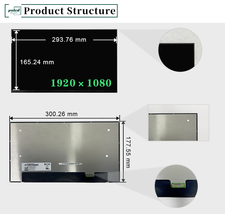 13.3 Inch NV133FHM-N49 LCD Laptop Screen Panel 60Hz 1920x1080 FHD IPS TFT Module Display For Notebook