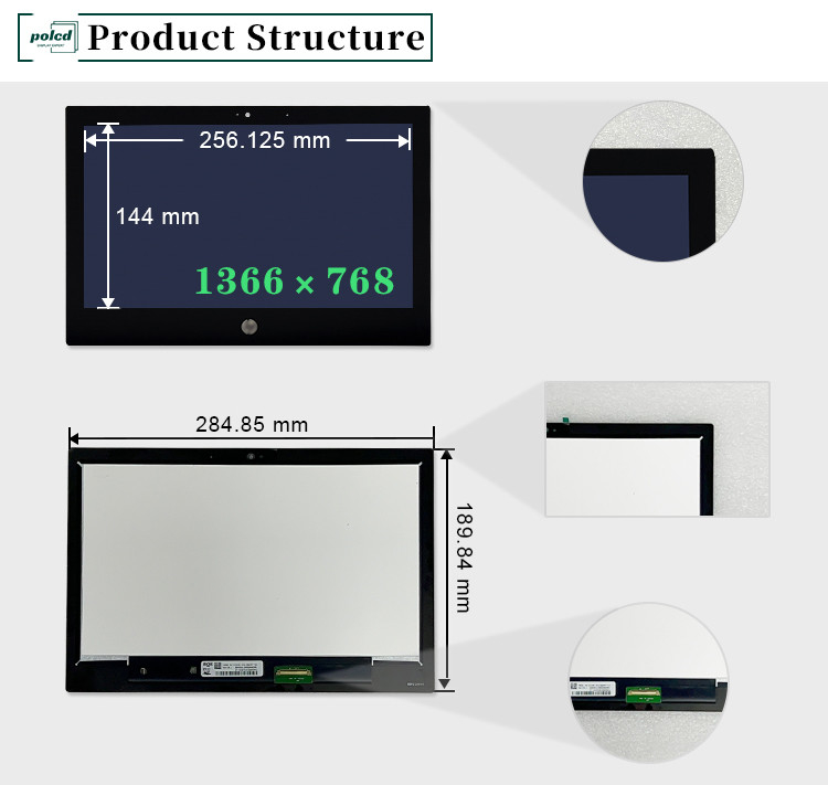 11.6 inch 1366x768 NV116WHM-T1C Replacement Laptop Touch Screen 60Hz Color IPS TFT LCD Display