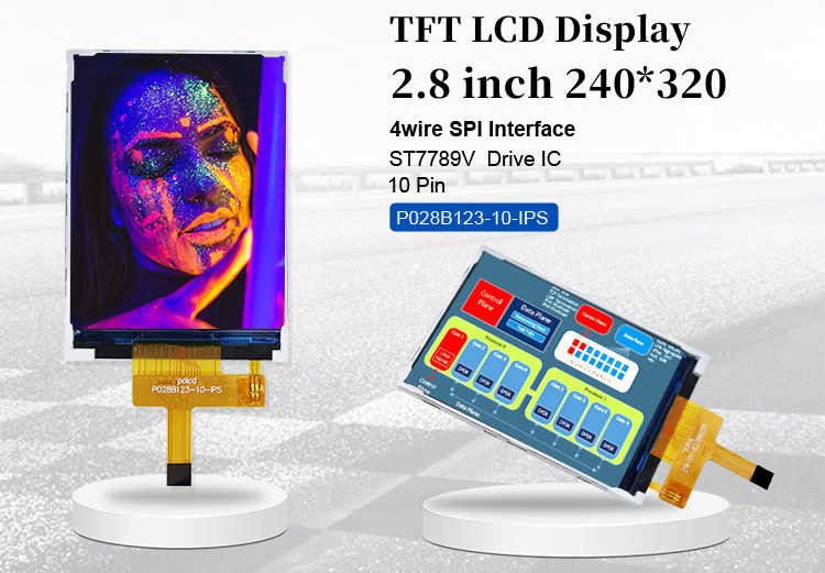 Polcd Small LCD 2.8'' 240x320 Industrial IPS Color Screen Full View 2.8 inch Parallel Port TFT LCD Display