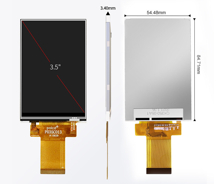 Polcd 3.5 inch MCU SPI interface ILI9488 TFT LCD Screen with Resistive Touch Panel 320*480 3.5
