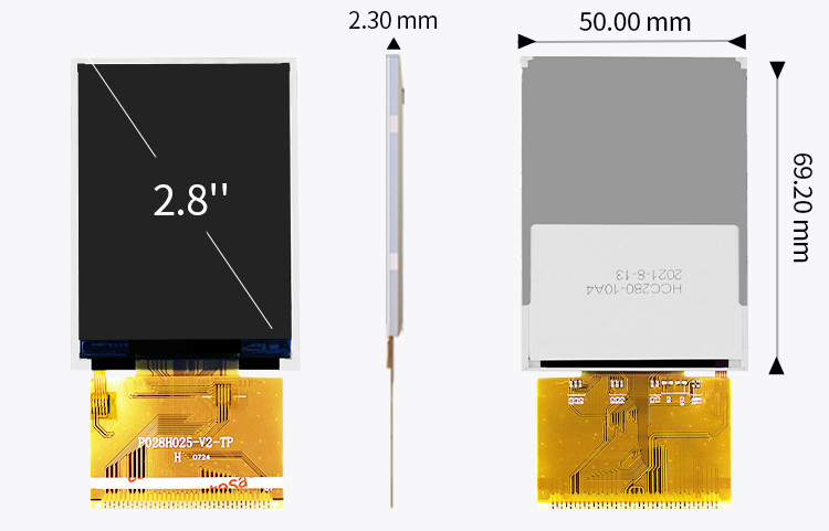 Polcd Resolution 240X320 2.8 Inch Spi Tft Lcd Ili9341V RoHS TFT Touch Screen