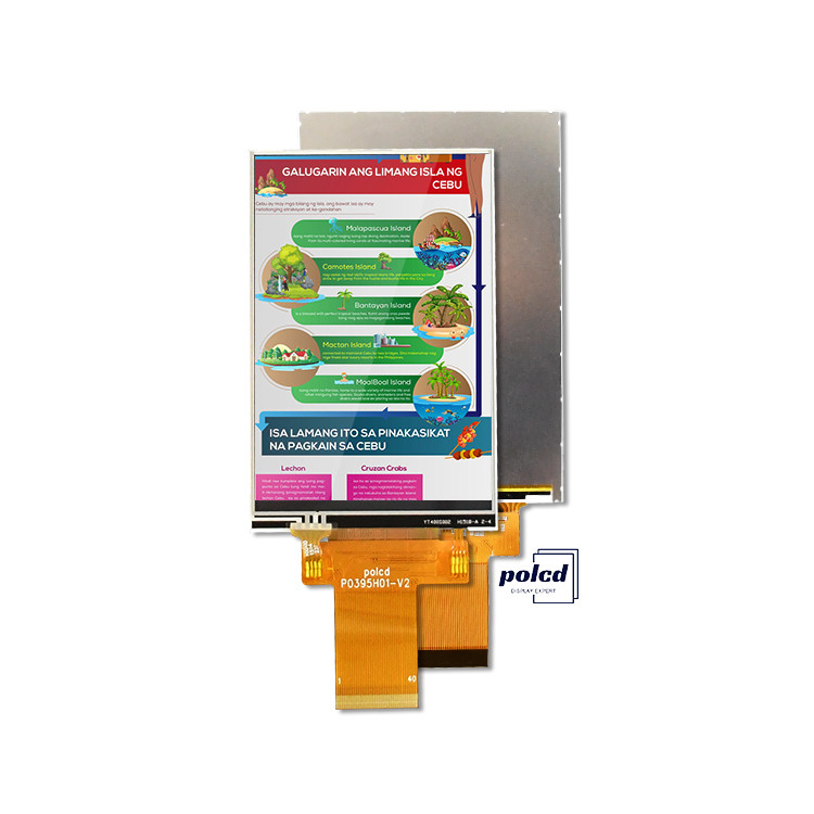 Polcd Custom 3.95 Inch 320x480 Ips Tft Lcd RGB Interface Liquid Crystal Display Module With Touch