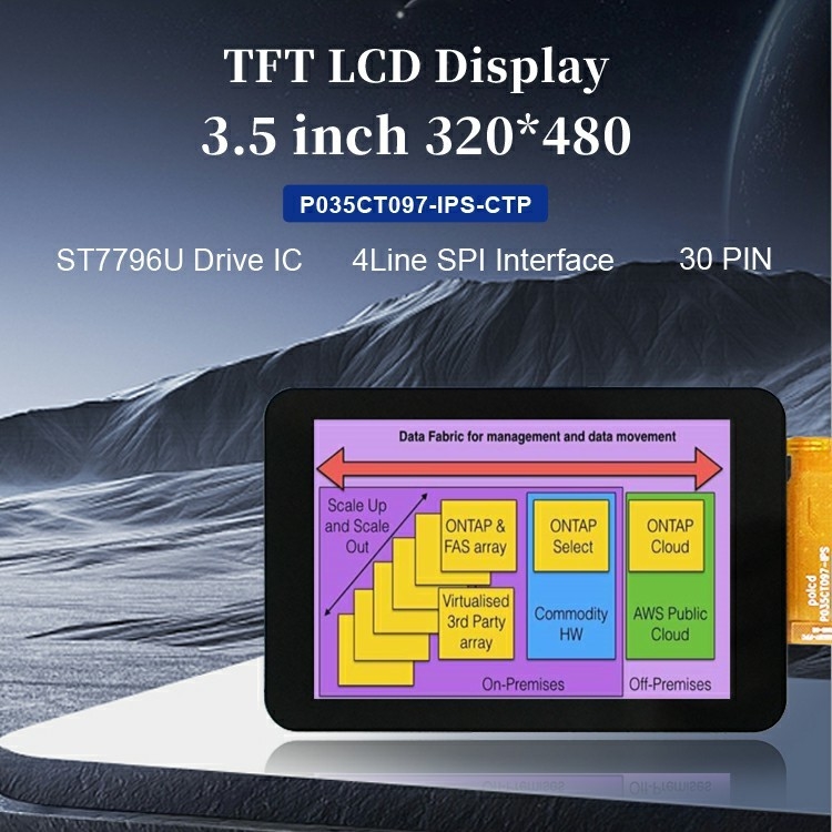 Polcd High Contrast Ratio 3.5 Inch LCD Screen High Brightness 320x480 Capacitive Touch Panel Tft Lcd Display