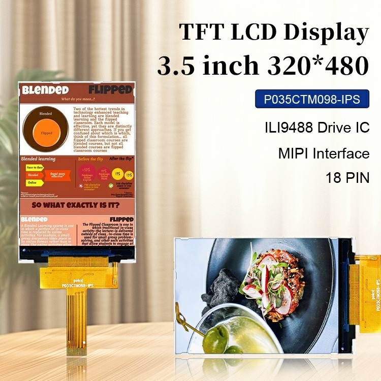 Polcd 3.5 Inch IPS Viewing Angle 320x480 TFT Display Mipi Interface 3.5'' LCD Screen Modules