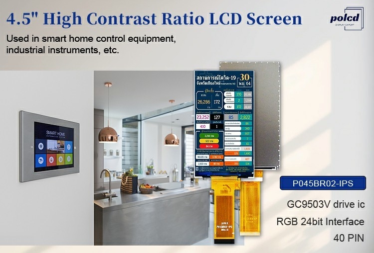Polcd LCD Manufacturer 4.5 inch 480x854 Gc9503v Rgb interface High Brightness IPS TFT Screen Panel Display