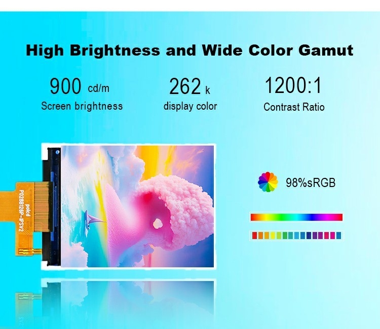 Polcd Small Lcd 2.8 inch 240x320 High Brightness 900 nit IPS LCD Module Display 2.8'' industrial TFT