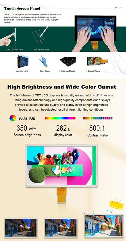 Polcd Resolution 1024X600 10.1 Inch Lcd Display EK79001 Tft Display Module 750 Nit