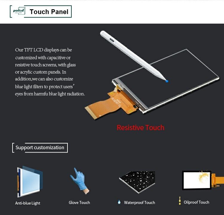 Polcd 3.95 Inch 320*480 LCD Display RGB Interface ILI9488 40pin TFT Transmissive LCD Module