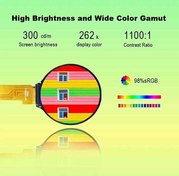 Polcd Small Round 1.28 Inch Lcd Screen 240*240 1.3 Inch Spi Interface IPS Circular Tft Lcd Module Panel
