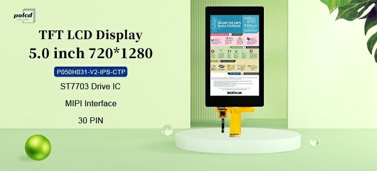 Polcd 5 Inch Industrial Touch LCD IPS Wide Viewing Angle ST7703 Ic 5 Inch 720x1280 TFT LCD Panel