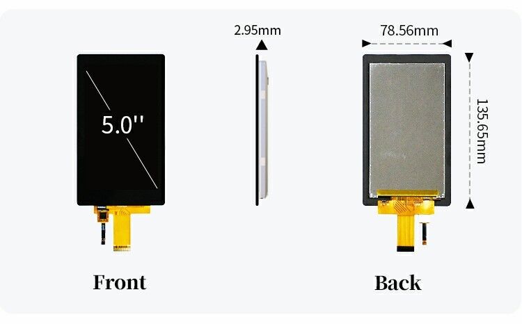 Polcd 5 Inch Industrial Touch LCD IPS Wide Viewing Angle ST7703 Ic 5 Inch 720x1280 TFT LCD Panel