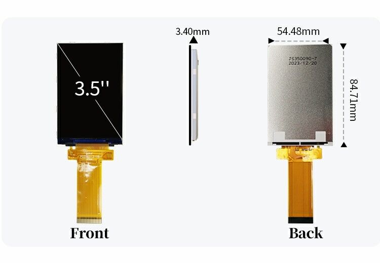 Polcd 3.5 Inch QVGA LCD Display Featured 320x480 Resolution MCU SPI Interface Touch Panel 3.5