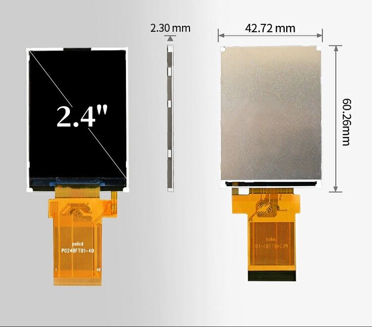 Polcd 2.4 inch LCM Module Transflective SPI MCU Welding 20pin Resolution 240x320 TFT LCD Screen