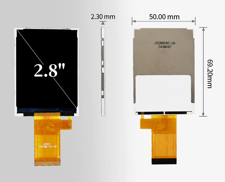 Polcd 2.8 Inch 240*320 Transflective LCD Screen ST7789T3 Mcu Spi Interface 2.8