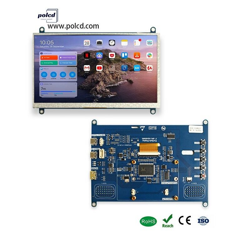 Polcd 7 Inch Multi-function Universal LCD Driver Board Mini H-D-M-I Controller Board for 1024x600 TFT LCD Display