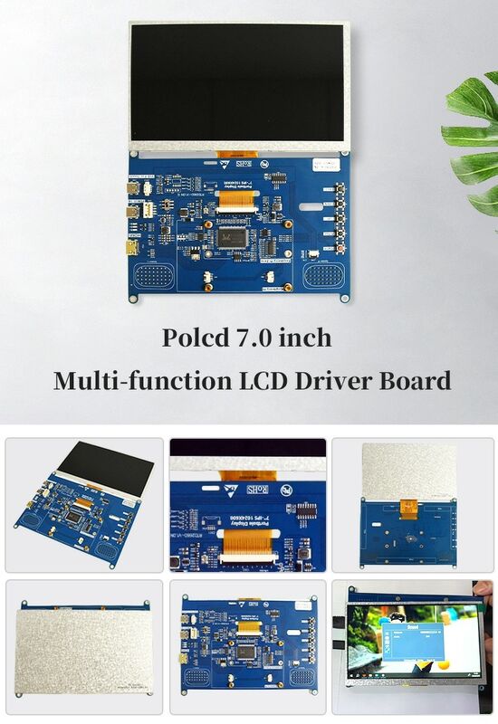 Polcd 7 Inch Multi-function Universal LCD Driver Board Mini H-D-M-I Controller Board for 1024x600 TFT LCD Display