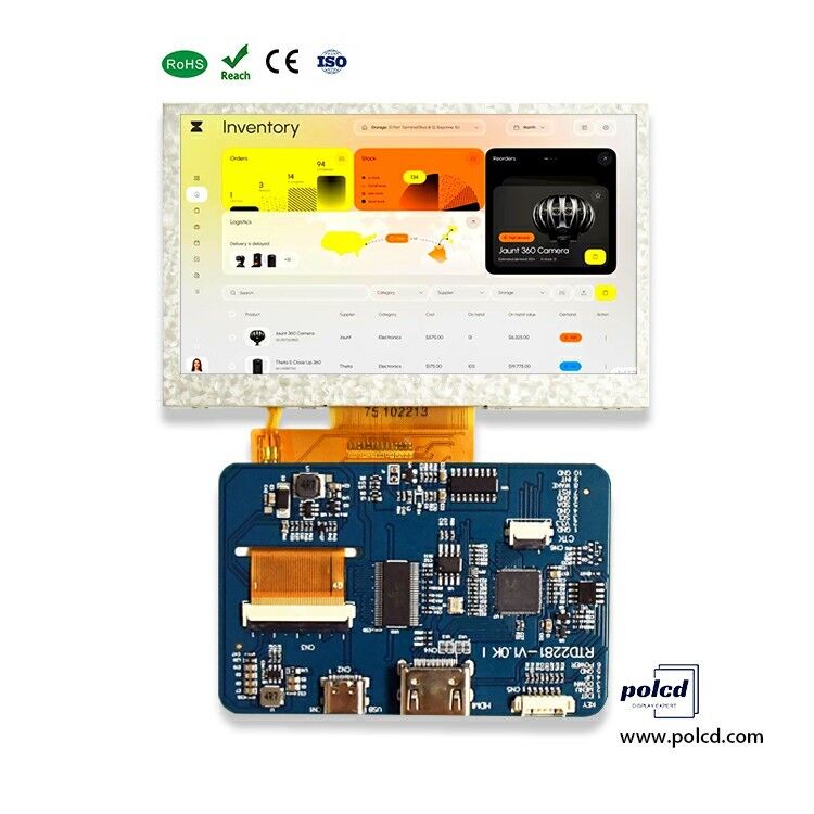 Polcd Industrial Grade 4.3 5 inch LCD Display Module 800x480 Resolution H-DM-I Interface Driver Board