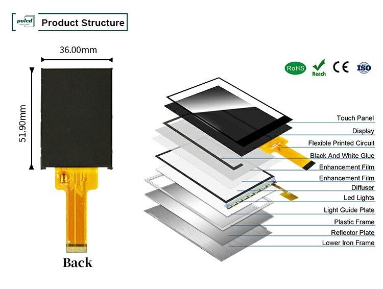 Polcd Liquid Crystal Display 2.0 Inch Mini Full Color ST7789 MCU IPS Full Angle View 240x320 TFT LCD Module
