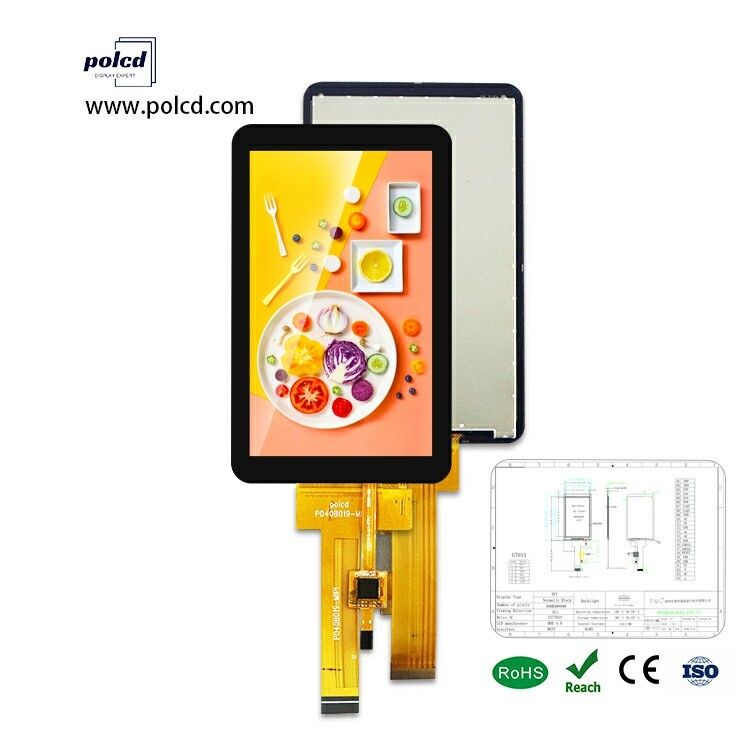 Polcd Custom 480x800 Resolution Colors Anti-blue light CTP 4 Inch Tft Display Full View IPS Screen