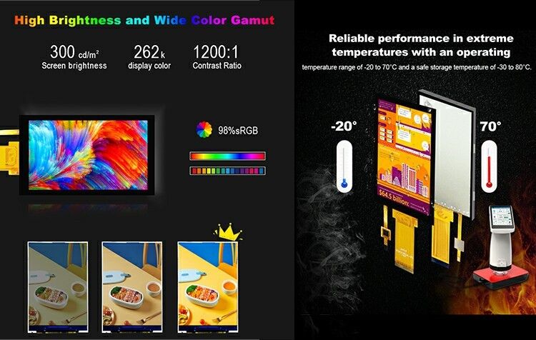 Polcd 4.5 Inch TFT 480*854 Resolution Contrast Ratio 1200:1 RGB Interface IPS Touch Screen LCD Modules