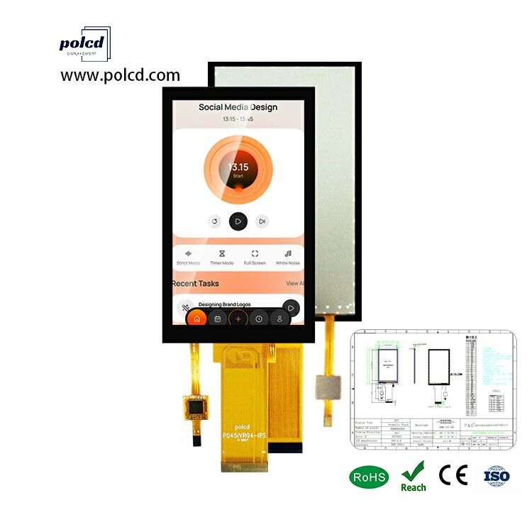 Polcd 4.5 Inch TFT 480*854 Resolution Contrast Ratio 1200:1 RGB Interface IPS Touch Screen LCD Modules