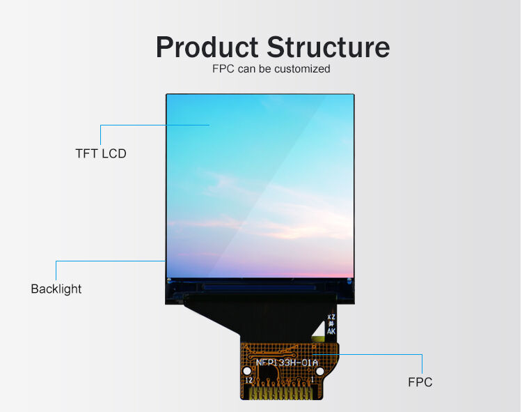 Polcd 1.3 inch TFT LCD Module 240x240 Color ST7789V Driver FPC SPI interface 1.3