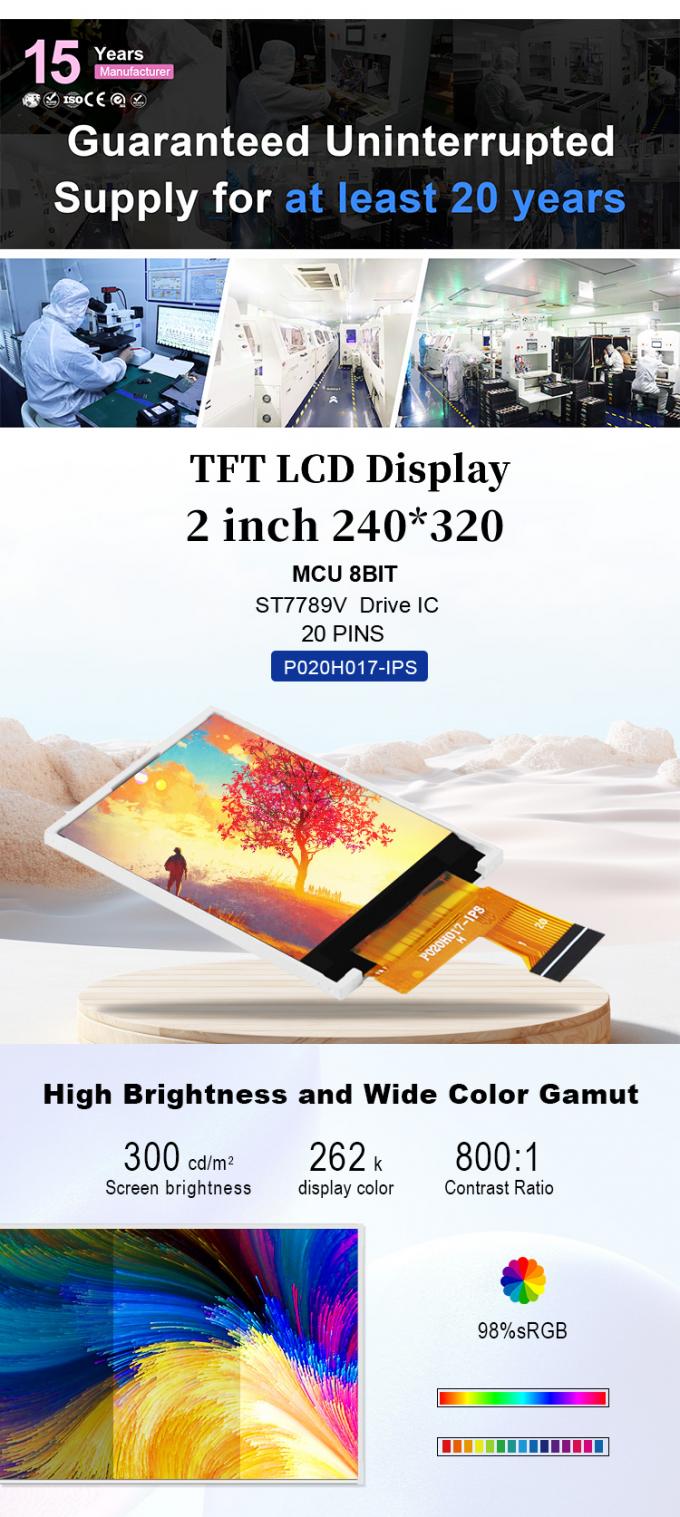 Polcd ST7789V 2 Inch Lcd Screen Raspberry Pi 240X320 Tft Lcd Module