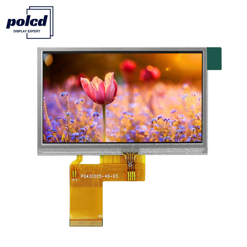 Polcd ILI6485 480x272 Tft Lcd Display 4.3 Inch TFT Resistive Touch Screen 40 Pin