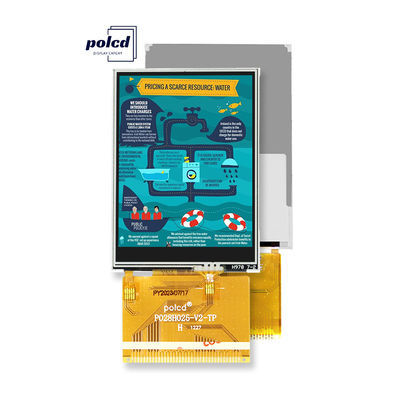 Polcd 2.8 Inch Full Viewing Angle TFT LCD Touch Screen Sunlight Readable IPS Panel