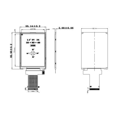 Polcd 350 Nit 800X480 5 Inch Ips Display 18 BIT RGB Ips Tft Display 153 * 153 Um